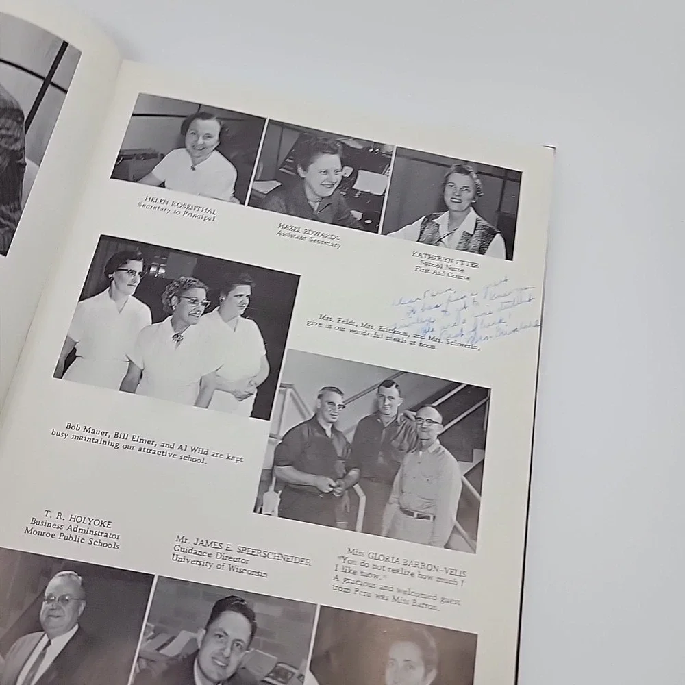 1960 Yearbook Monroe High School Wisconsin WI - M Book - Many Signatures